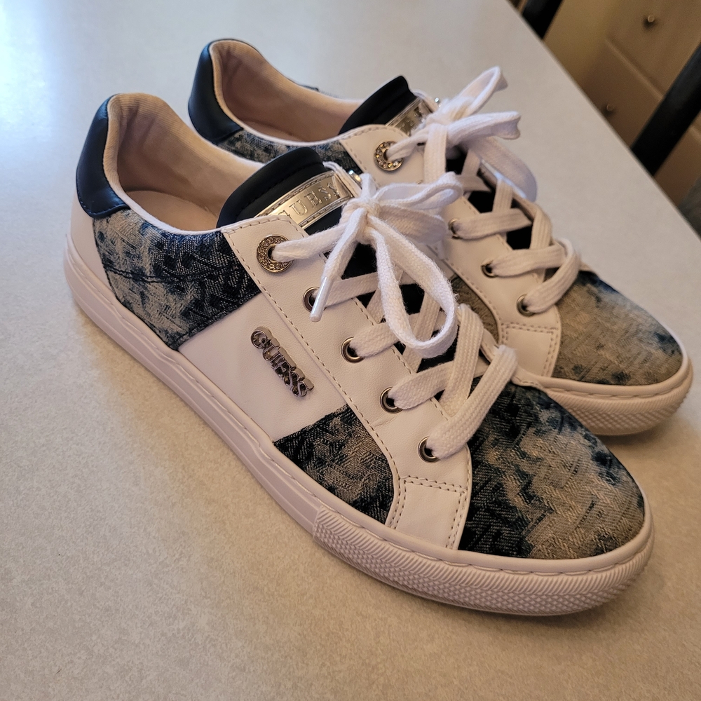 Guess Denim and White Casual Sneakers